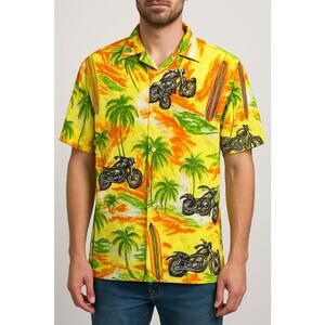 Vintage Thums Up Hawaii Shirt Men’s Small | Rayon Aloha Motorcycle Surfboard